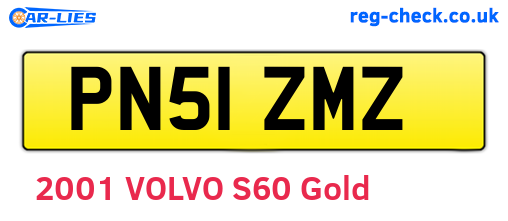 PN51ZMZ are the vehicle registration plates.