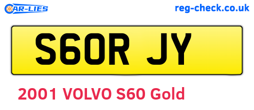 S60RJY are the vehicle registration plates.
