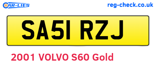 SA51RZJ are the vehicle registration plates.
