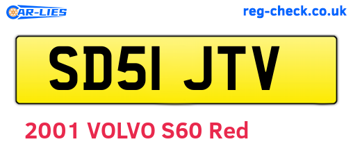 SD51JTV are the vehicle registration plates.