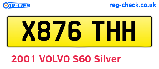 X876THH are the vehicle registration plates.