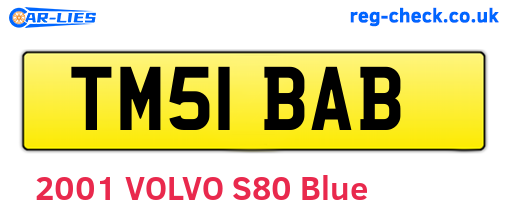 TM51BAB are the vehicle registration plates.