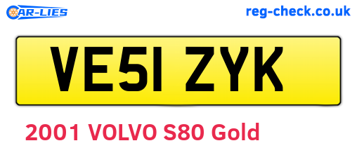 VE51ZYK are the vehicle registration plates.