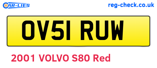 OV51RUW are the vehicle registration plates.