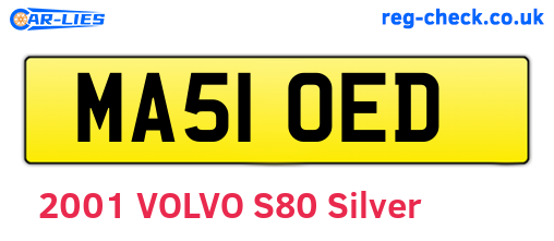 MA51OED are the vehicle registration plates.