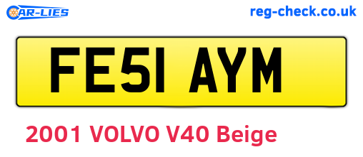 FE51AYM are the vehicle registration plates.