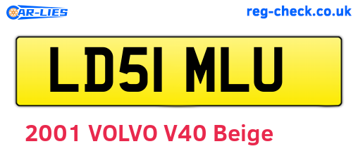 LD51MLU are the vehicle registration plates.