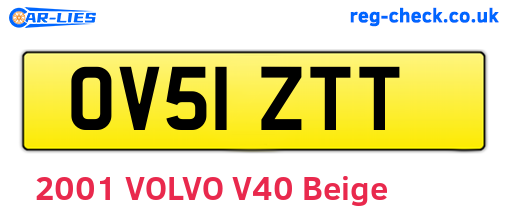 OV51ZTT are the vehicle registration plates.
