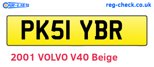 PK51YBR are the vehicle registration plates.