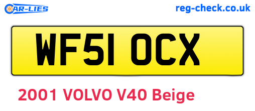 WF51OCX are the vehicle registration plates.