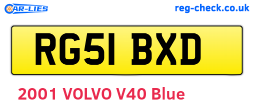 RG51BXD are the vehicle registration plates.