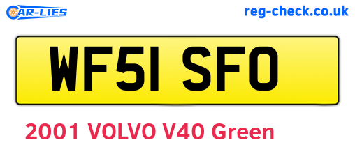 WF51SFO are the vehicle registration plates.