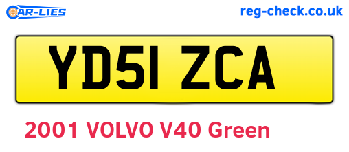 YD51ZCA are the vehicle registration plates.