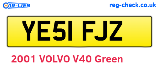 YE51FJZ are the vehicle registration plates.