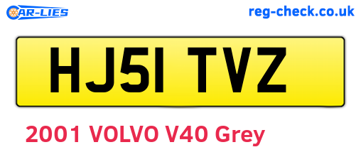 HJ51TVZ are the vehicle registration plates.
