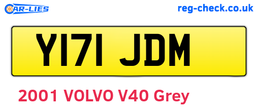 Y171JDM are the vehicle registration plates.