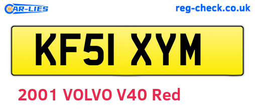 KF51XYM are the vehicle registration plates.