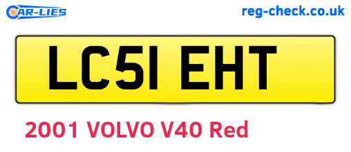 LC51EHT are the vehicle registration plates.
