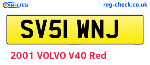 SV51WNJ are the vehicle registration plates.