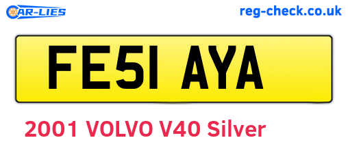 FE51AYA are the vehicle registration plates.