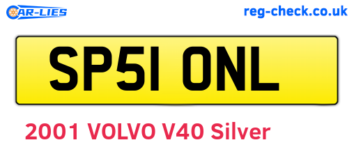 SP51ONL are the vehicle registration plates.