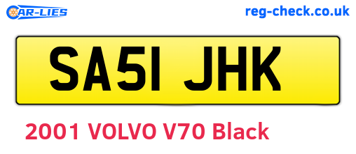 SA51JHK are the vehicle registration plates.