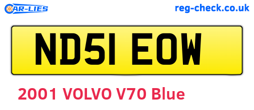 ND51EOW are the vehicle registration plates.