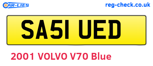 SA51UED are the vehicle registration plates.