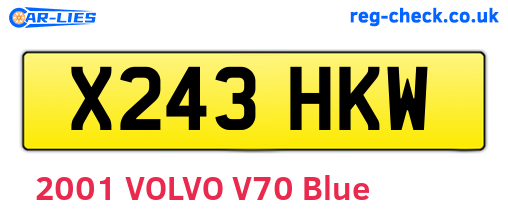 X243HKW are the vehicle registration plates.
