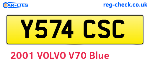 Y574CSC are the vehicle registration plates.