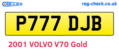 P777DJB are the vehicle registration plates.