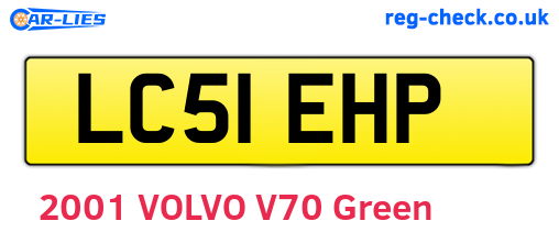 LC51EHP are the vehicle registration plates.