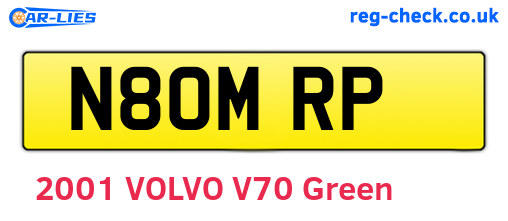 N80MRP are the vehicle registration plates.