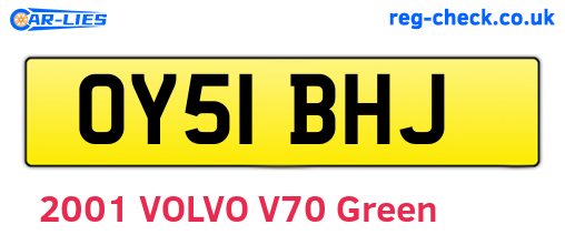 OY51BHJ are the vehicle registration plates.