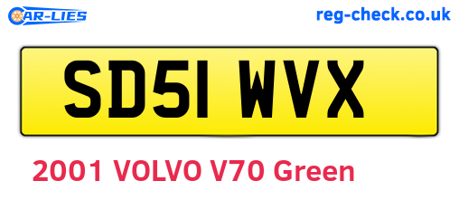 SD51WVX are the vehicle registration plates.