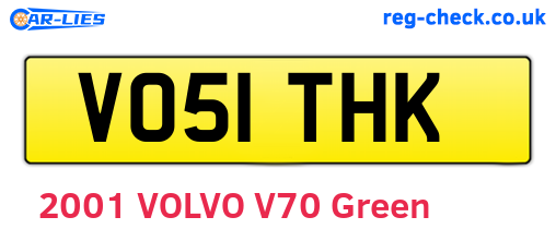 VO51THK are the vehicle registration plates.