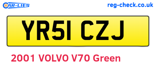 YR51CZJ are the vehicle registration plates.