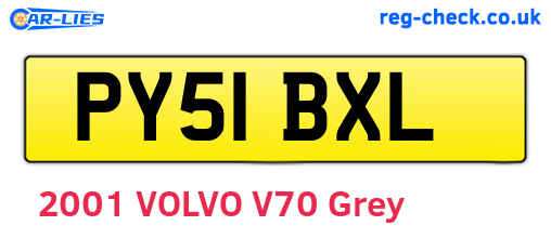 PY51BXL are the vehicle registration plates.