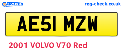 AE51MZW are the vehicle registration plates.