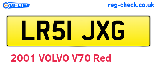 LR51JXG are the vehicle registration plates.