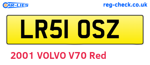 LR51OSZ are the vehicle registration plates.