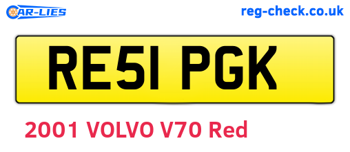 RE51PGK are the vehicle registration plates.