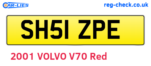 SH51ZPE are the vehicle registration plates.