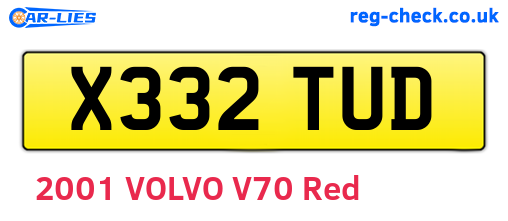 X332TUD are the vehicle registration plates.
