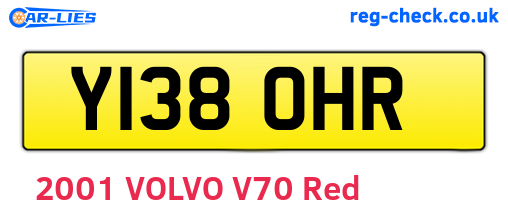 Y138OHR are the vehicle registration plates.