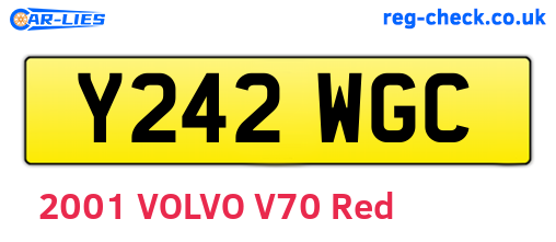 Y242WGC are the vehicle registration plates.