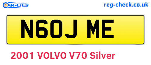 N60JME are the vehicle registration plates.