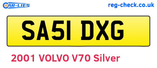 SA51DXG are the vehicle registration plates.
