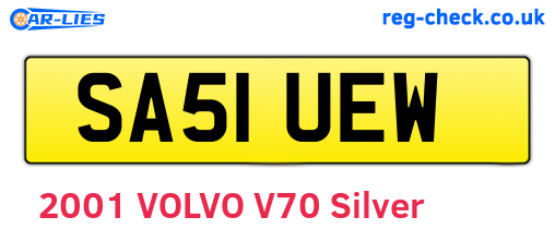 SA51UEW are the vehicle registration plates.