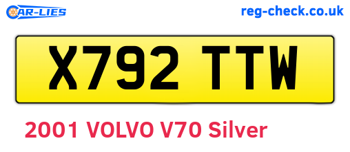 X792TTW are the vehicle registration plates.